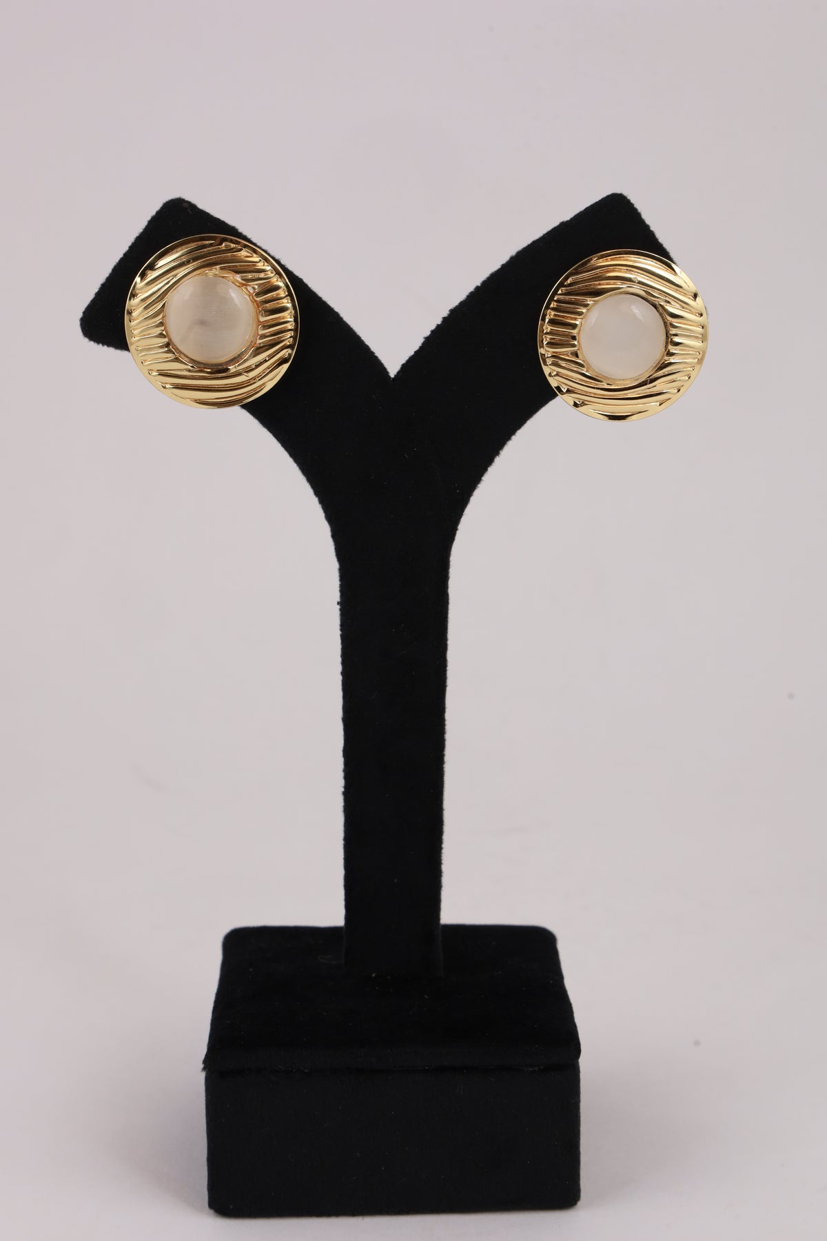 Golden Halo Mother-of-Pearl Stud Earrings
