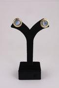Blue Pearl Gold-Tone Rope Stud Earrings