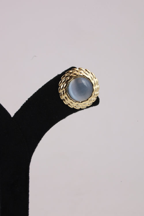 Blue Pearl Gold-Tone Rope Stud Earrings