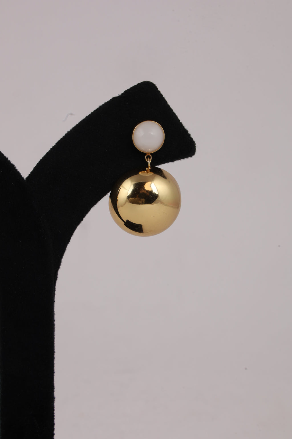 Pearl Stud Gold Ball Drop Earrings