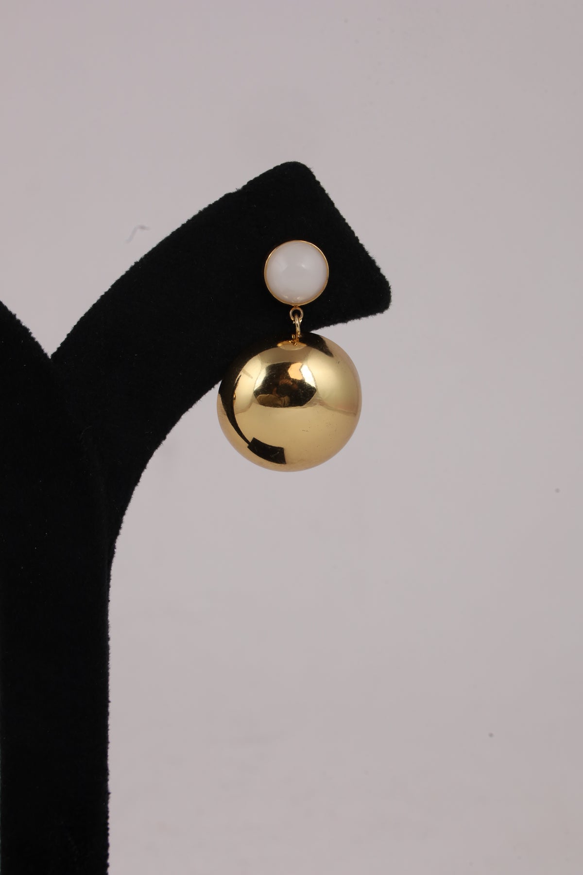 Pearl Stud Gold Ball Drop Earrings