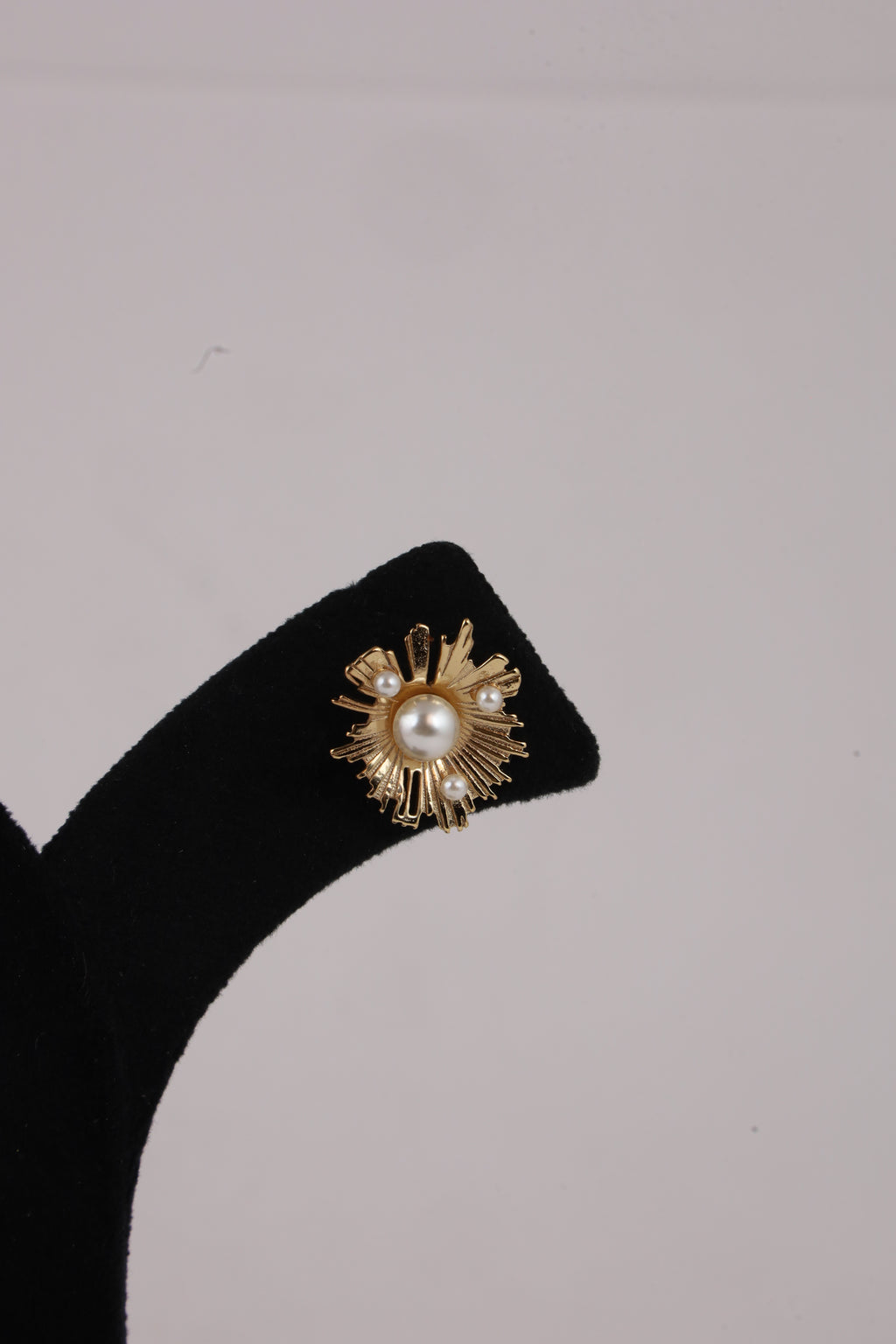 Pearl Sunburst Gold-Tone Stud Earrings