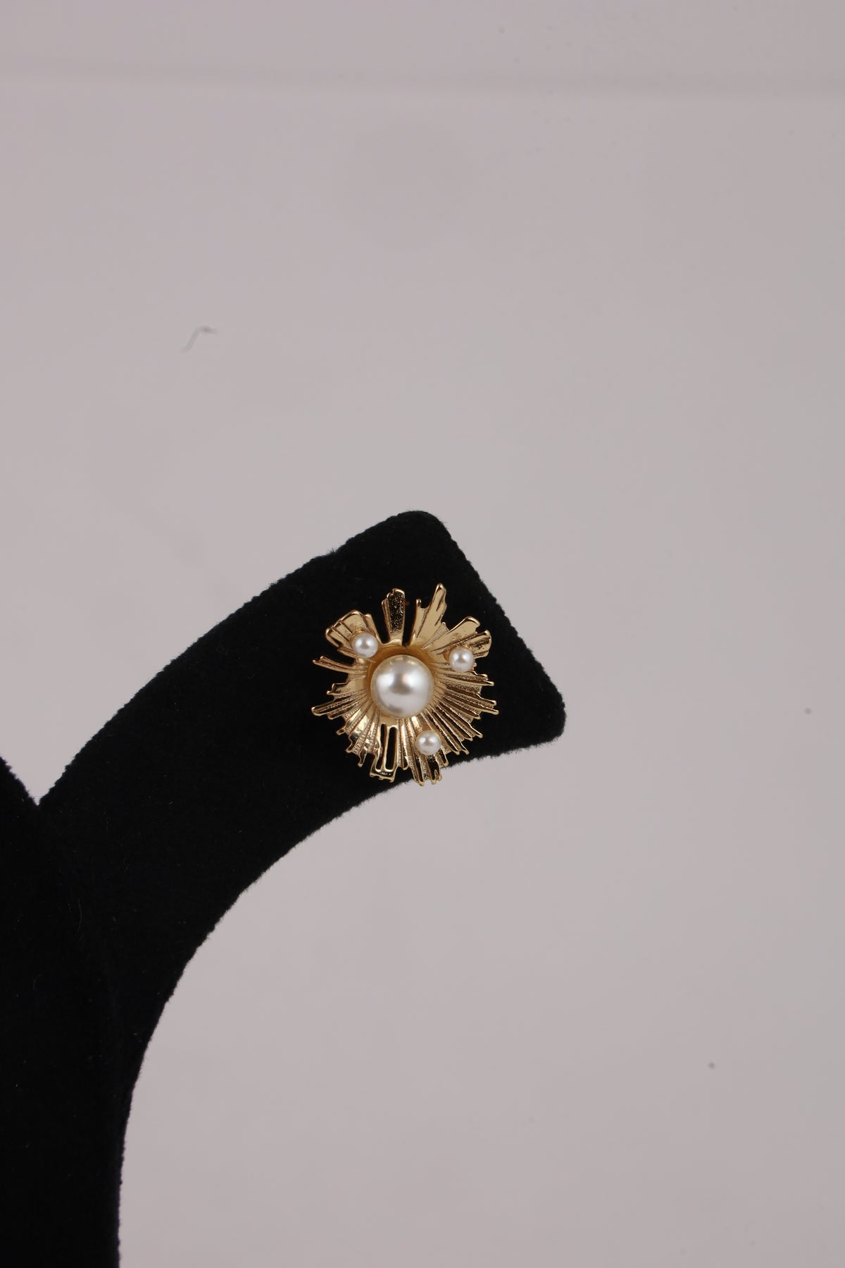 Pearl Sunburst Gold-Tone Stud Earrings