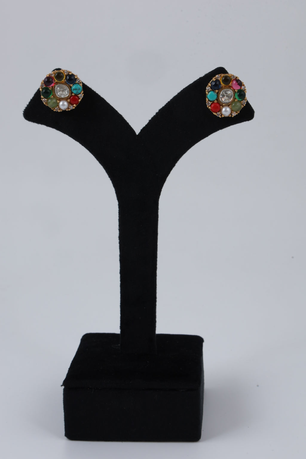 Floral Gemstone Stud Earrings for Women