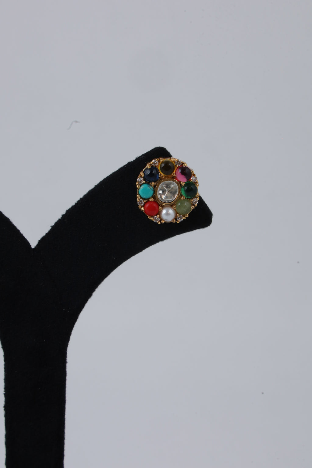 Floral Gemstone Stud Earrings for Women