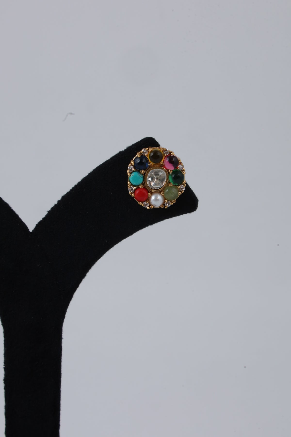 Floral Gemstone Stud Earrings for Women