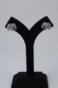 Aqua Blue Triple Crystal Drop Earrings