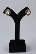 Oval Crystal Halo Stud Earrings