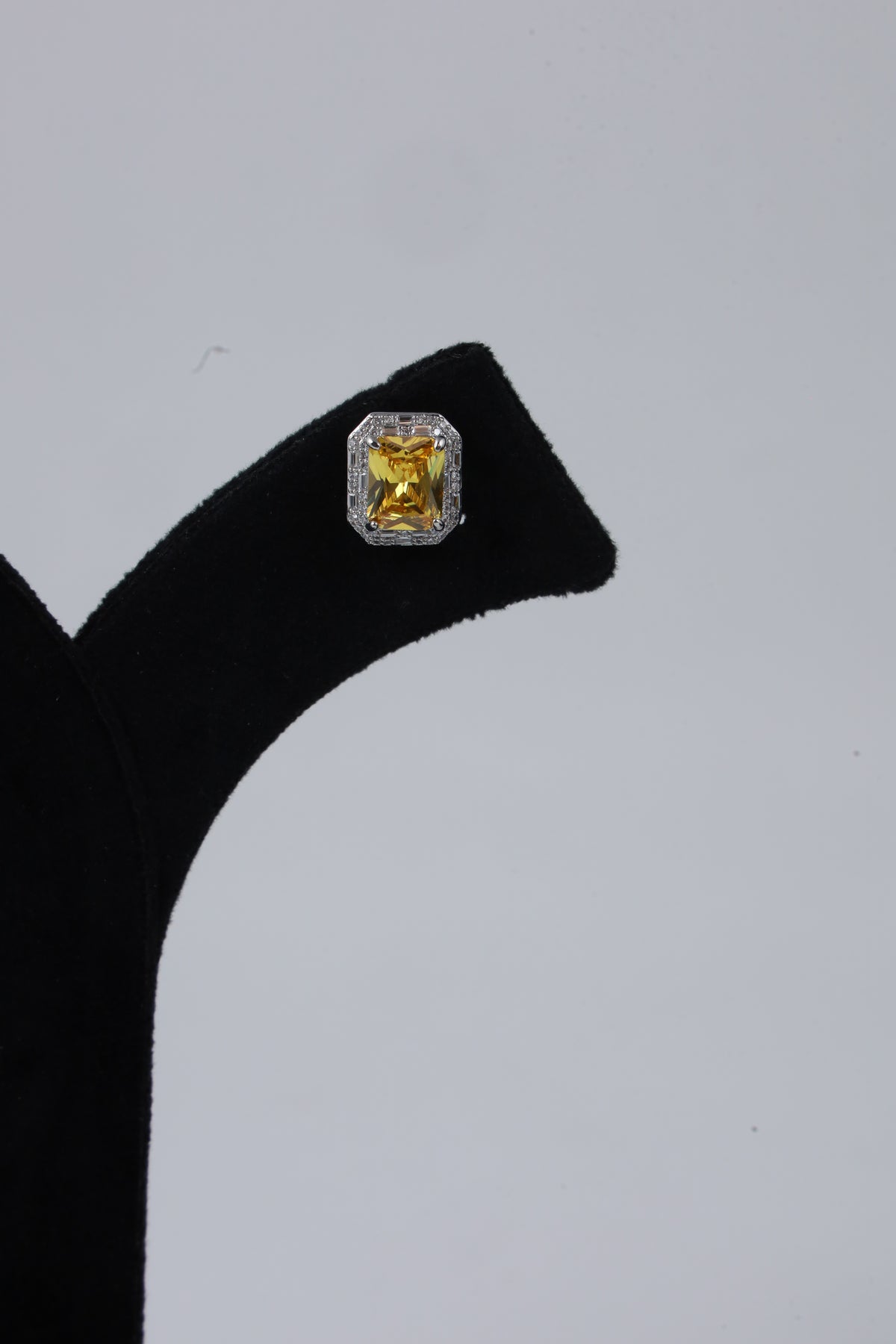 Golden Amber Crystal Stud Earrings