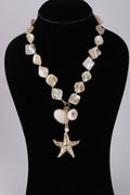Coastal Pearl Shell Necklace with Starfish Pendant