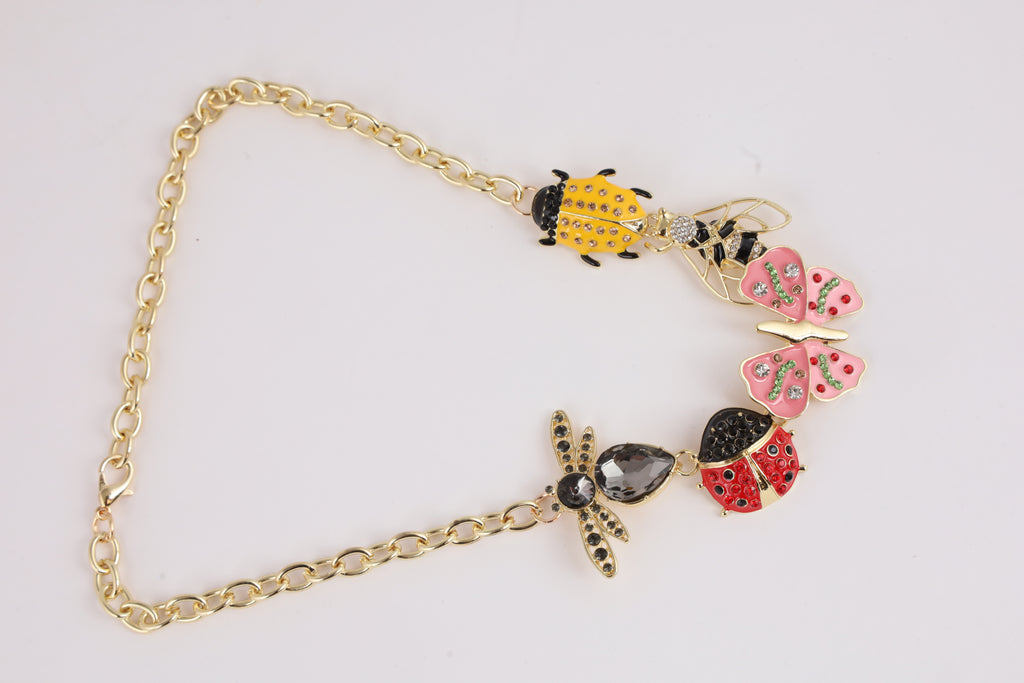 Butterfly & Ladybug Charm Necklace for Women