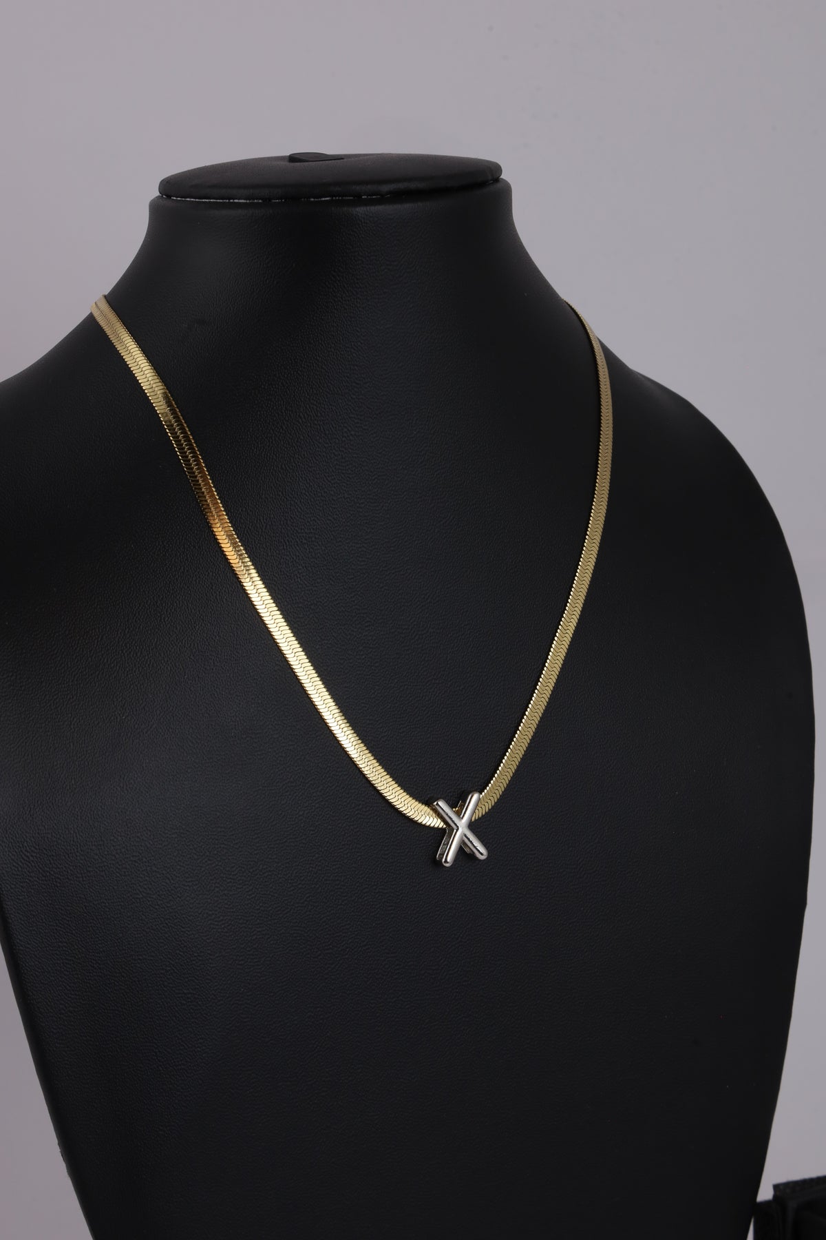 Gold-Tone X Pendant Necklace for Women