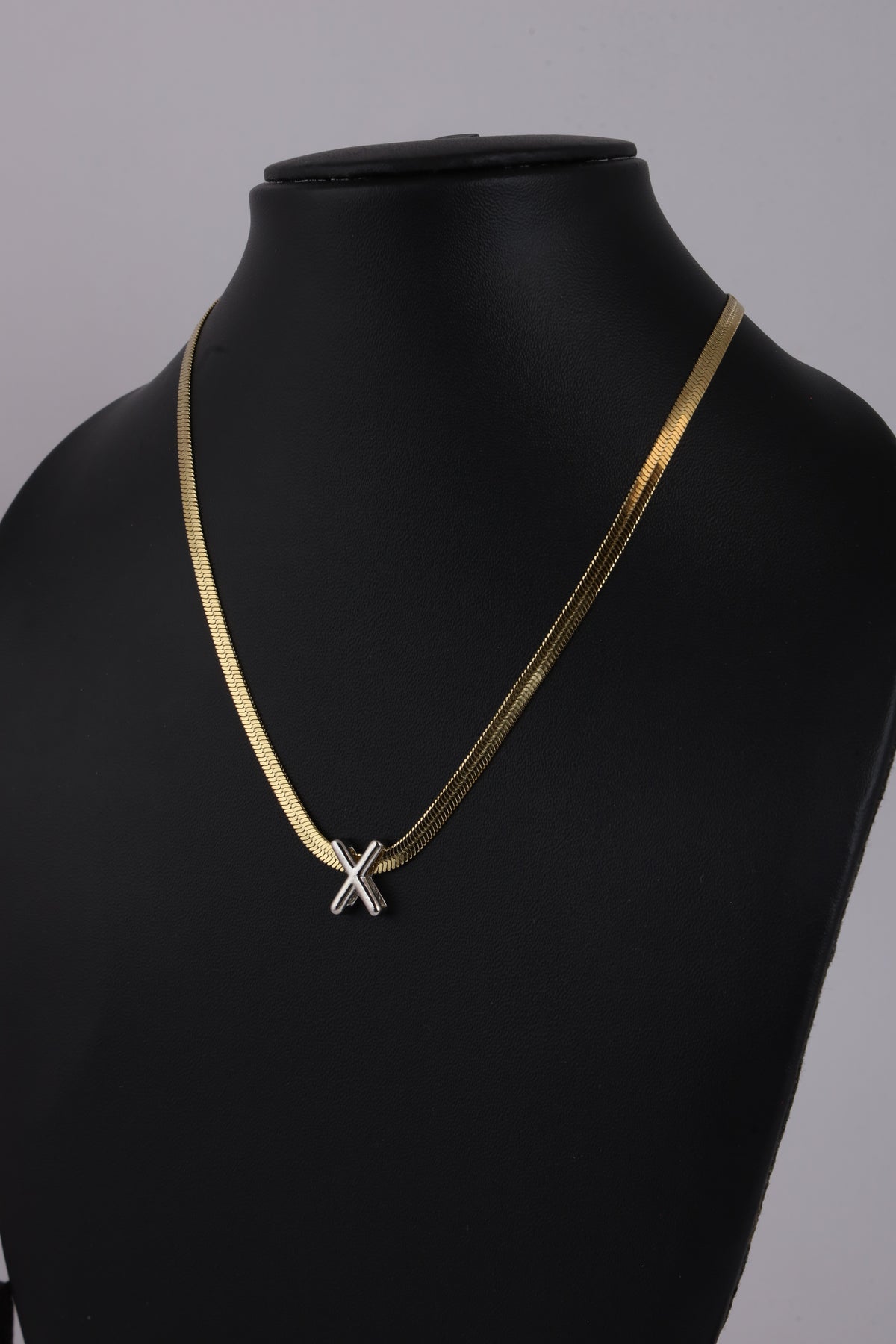 Gold-Tone X Pendant Necklace for Women