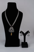 Silver-Tone Statement Necklace Set with Matching Earrings