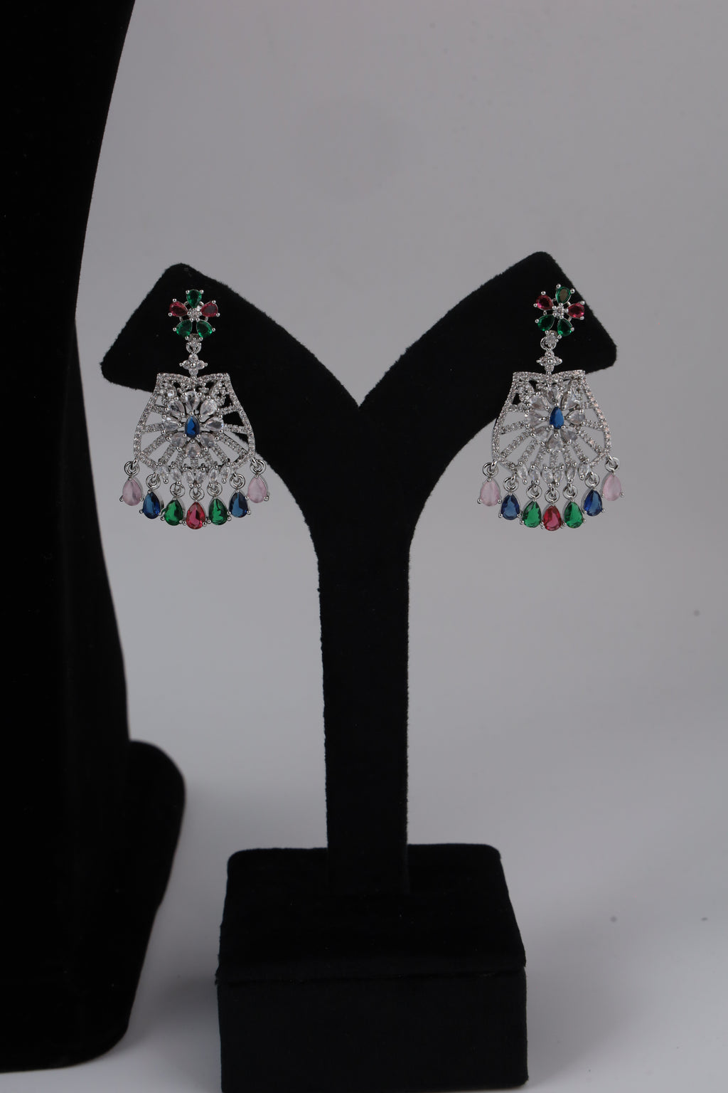 Silver-Tone Statement Necklace Set with Matching Earrings