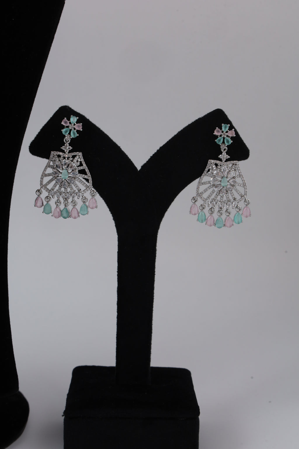 Silver-Tone Turquoise Necklace Set with Earrings