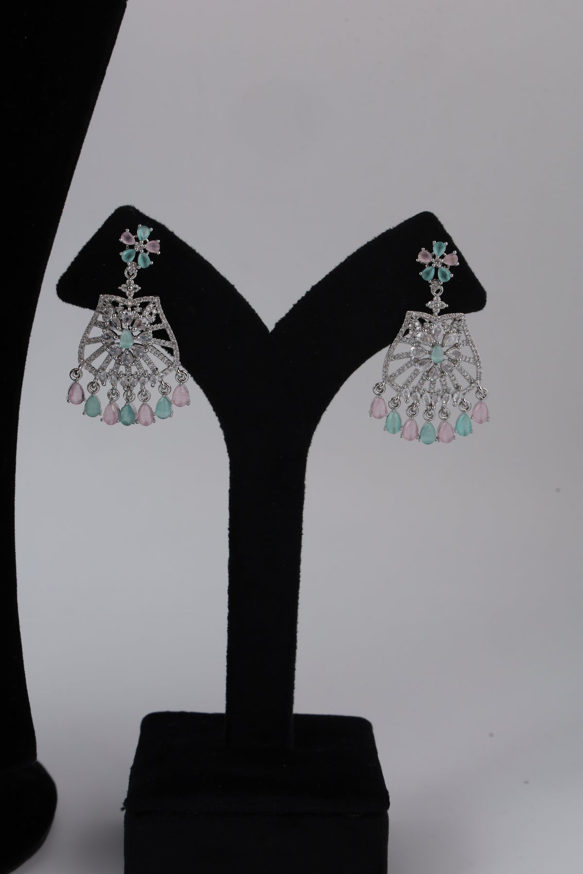 Silver-Tone Turquoise Necklace Set with Earrings