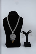 Silver-Tone Statement Necklace Set with Matching Earrings