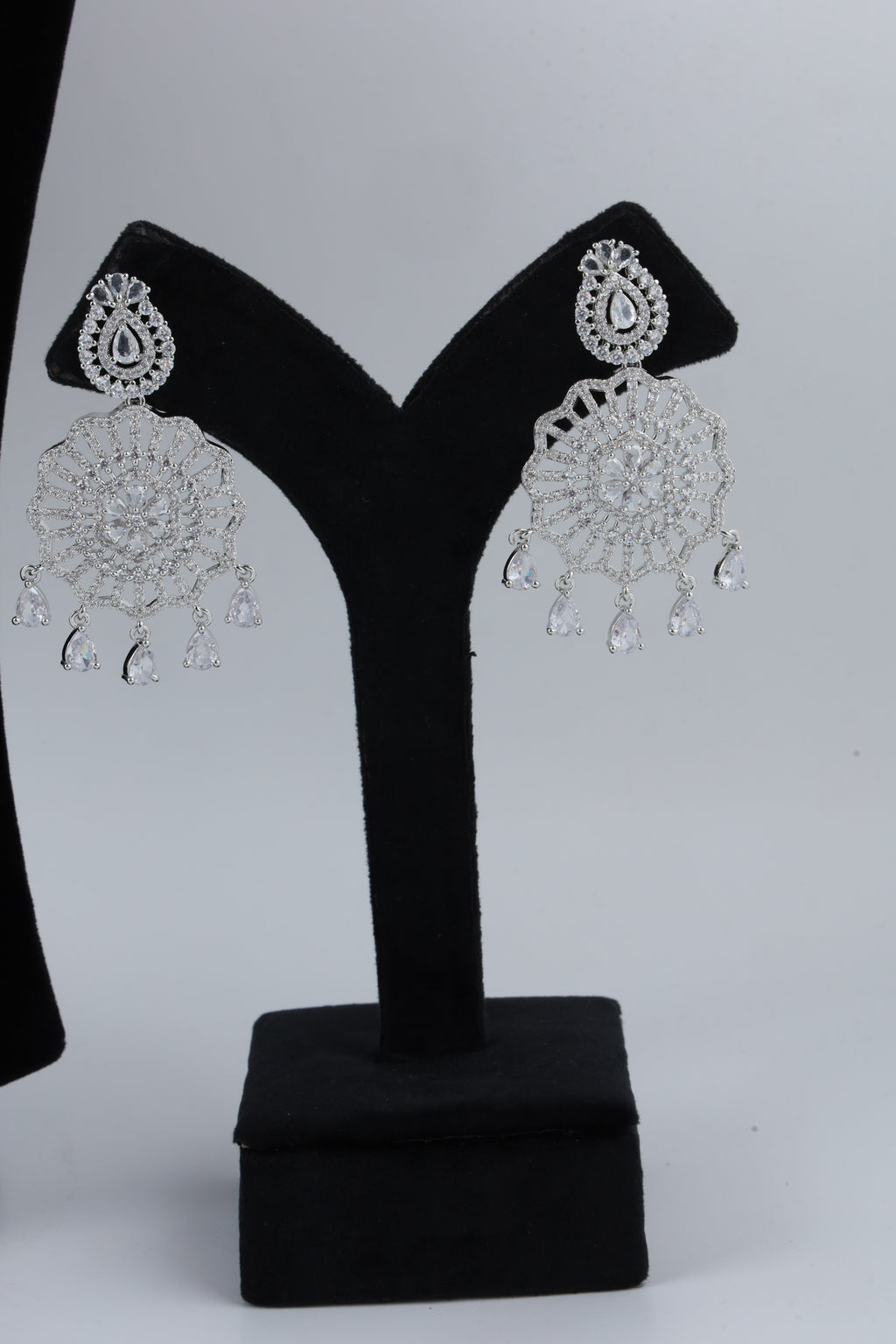 Silver-Tone Statement Necklace Set with Matching Earrings