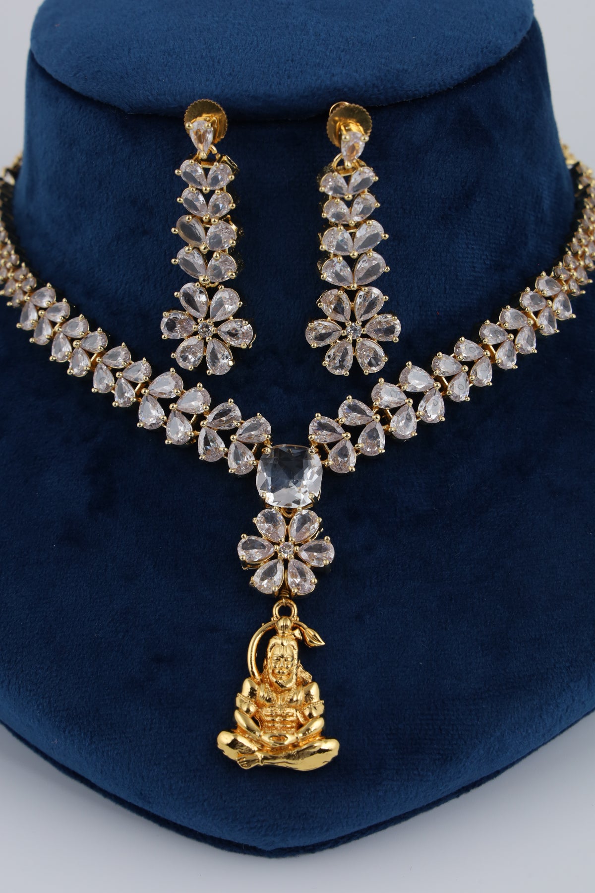 Gold-Tone American Diamond Necklace Set | CHAKAI 137