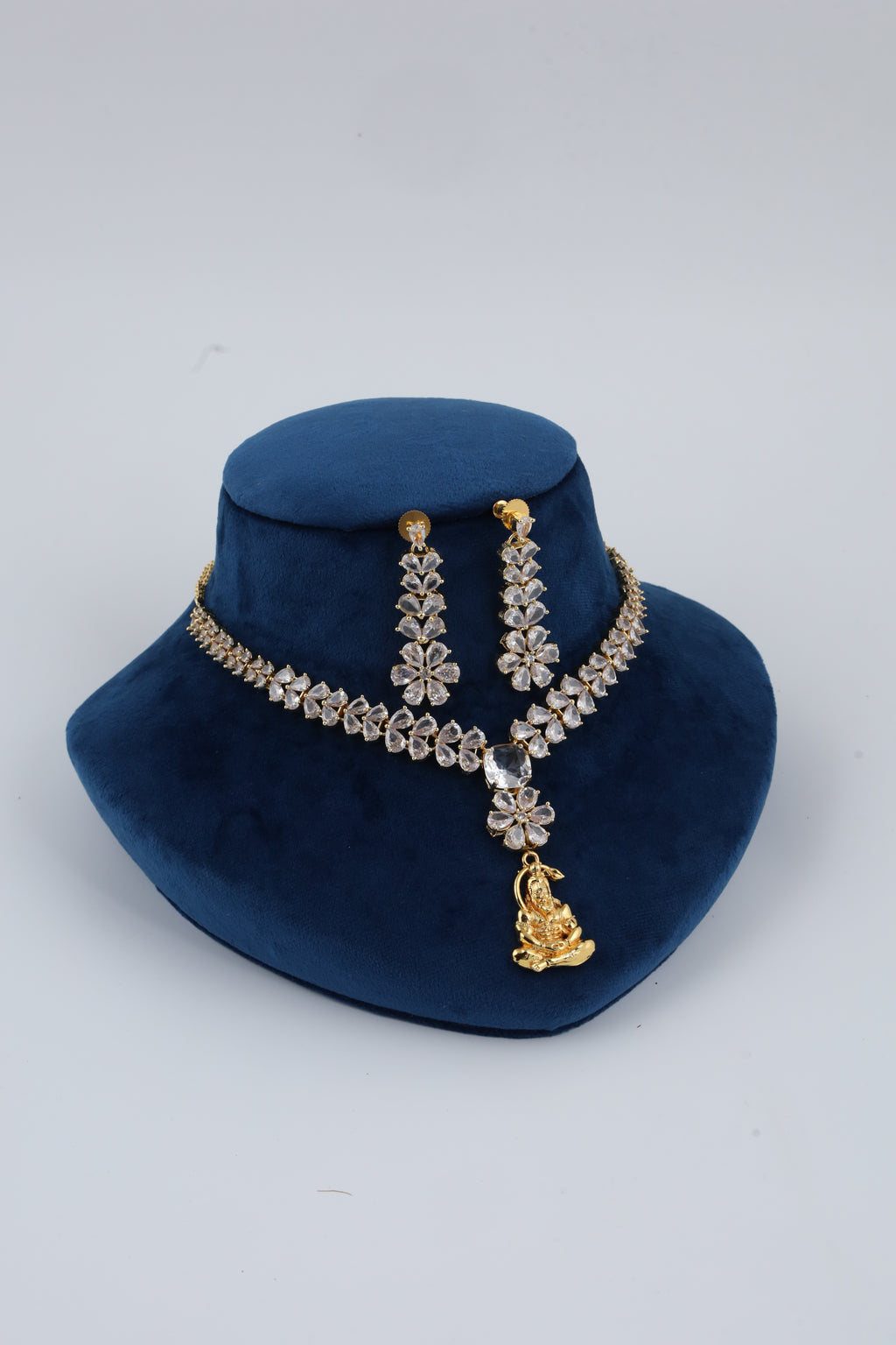 Gold-Tone American Diamond Necklace Set | CHAKAI 137