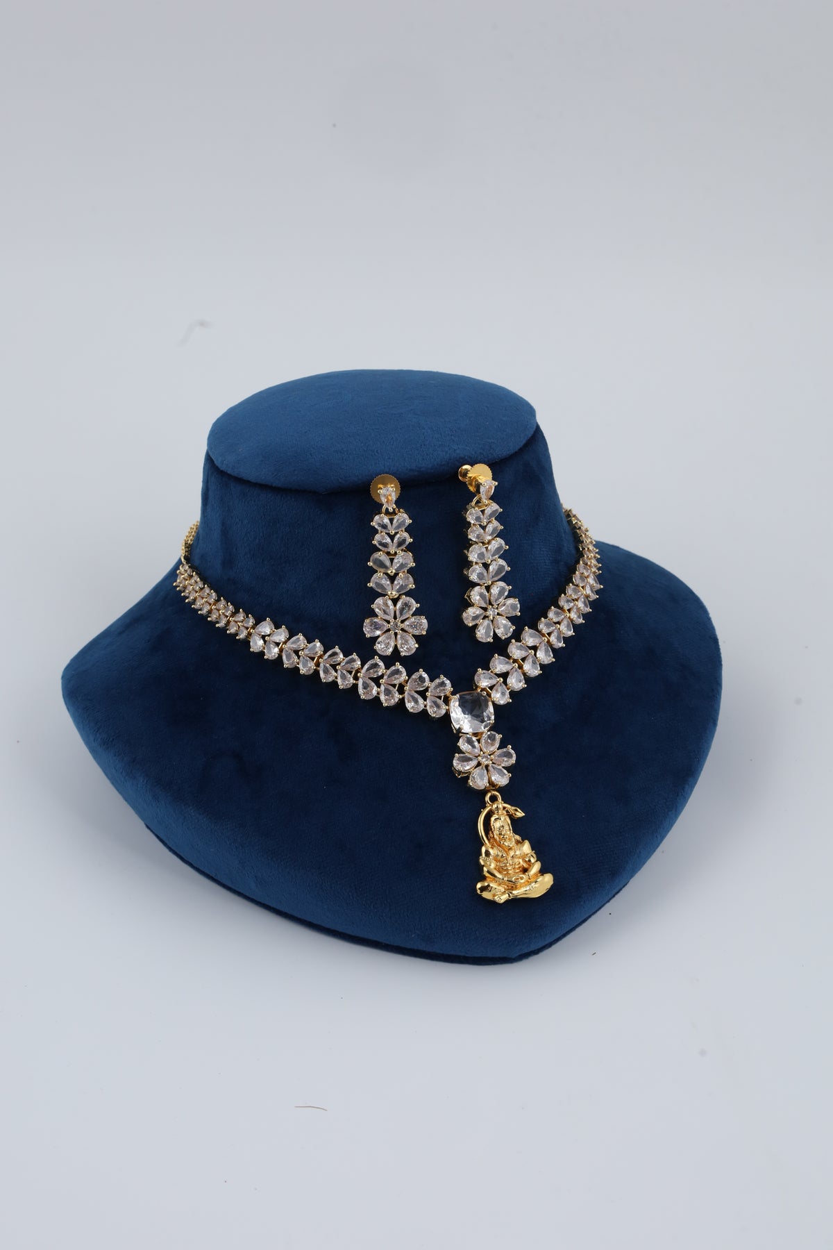 Gold-Tone American Diamond Necklace Set | CHAKAI 137