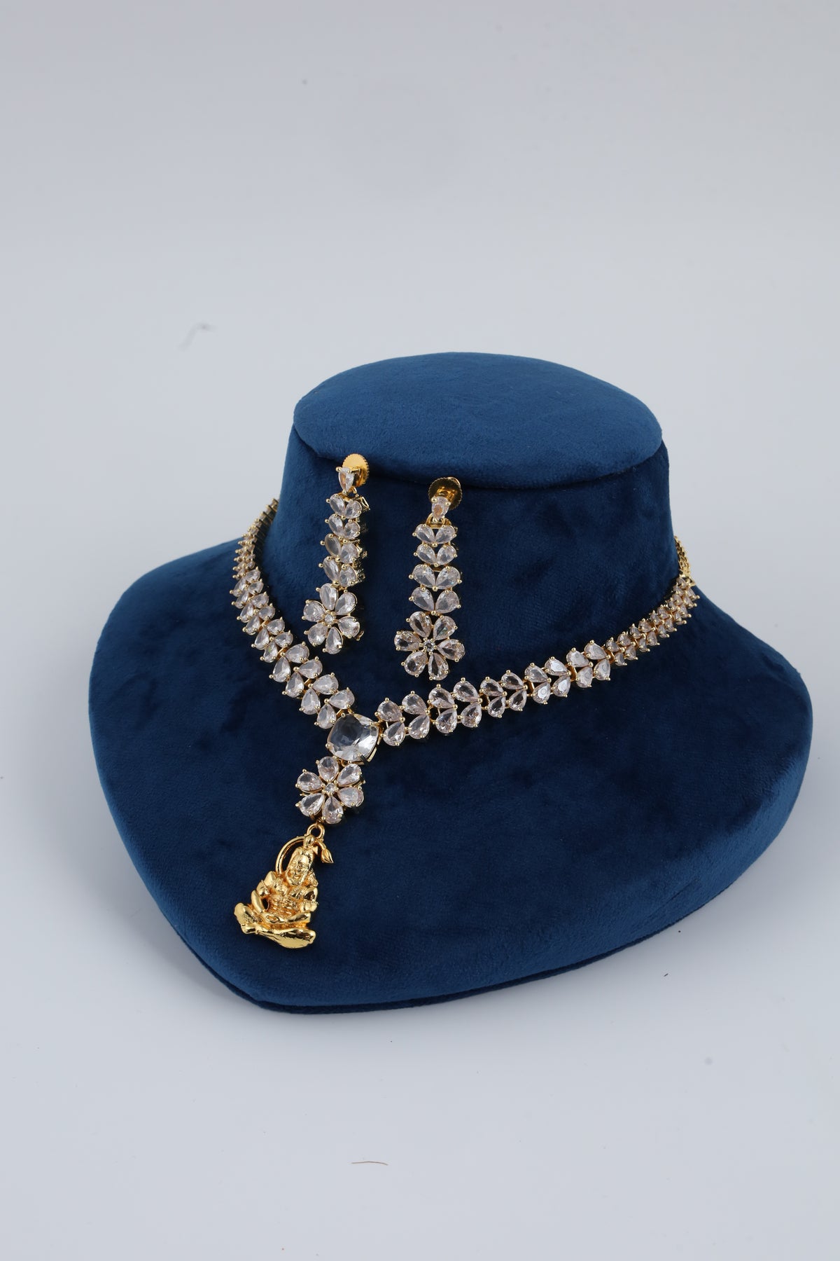Gold-Tone American Diamond Necklace Set | CHAKAI 137