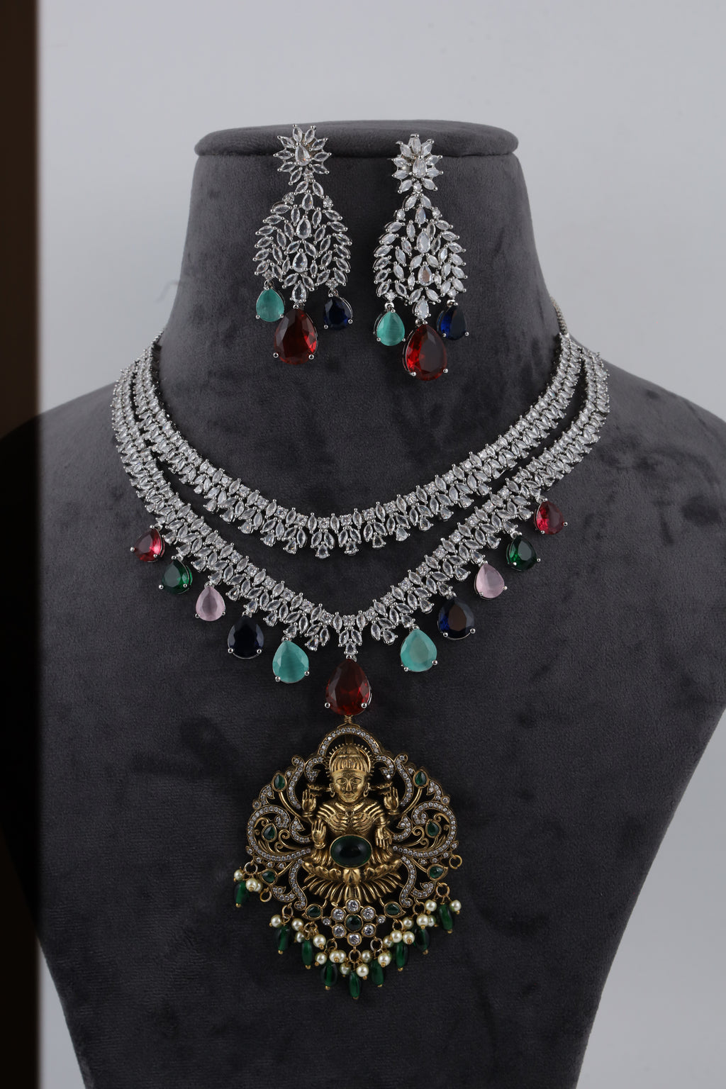 Multicolour Stone Necklace Set | CHAKAI 137 JEWELS