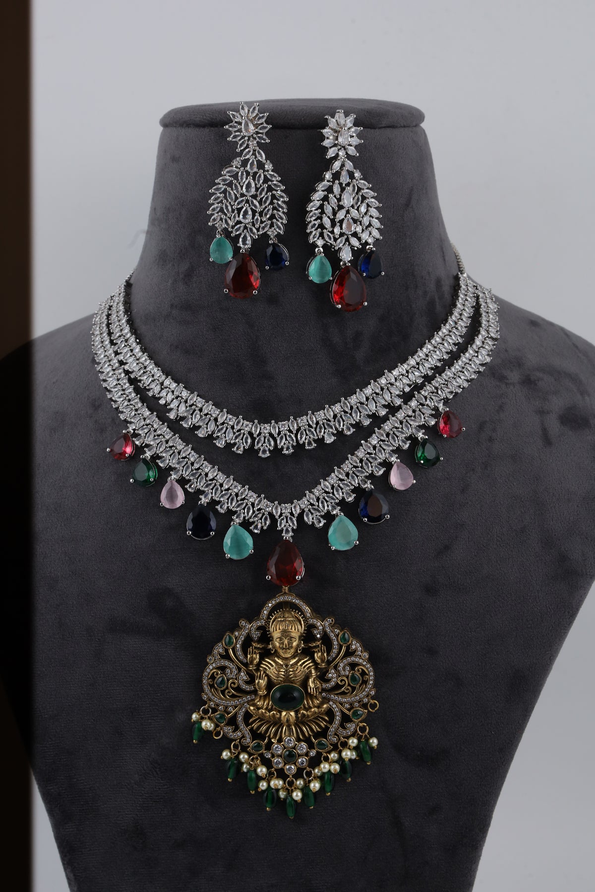 Multicolour Stone Necklace Set | CHAKAI 137 JEWELS