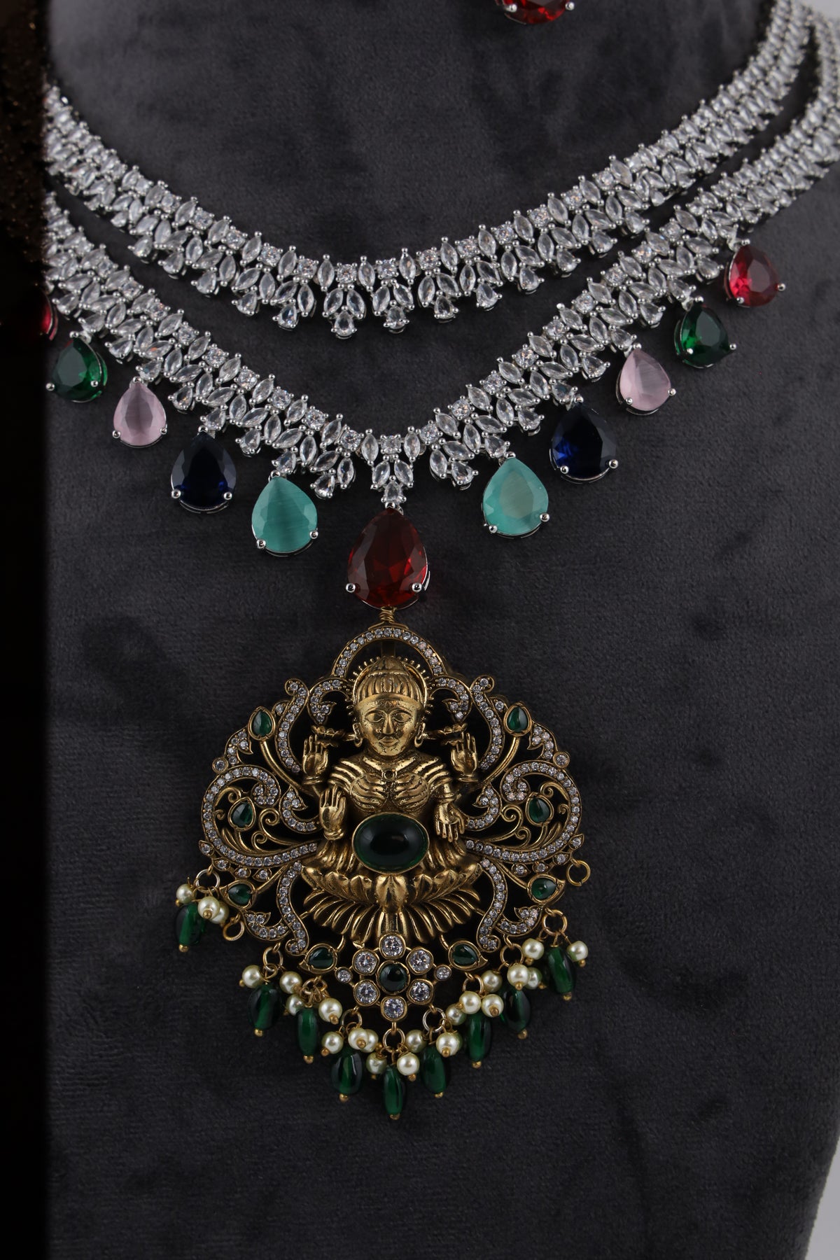 Multicolour Stone Necklace Set | CHAKAI 137 JEWELS