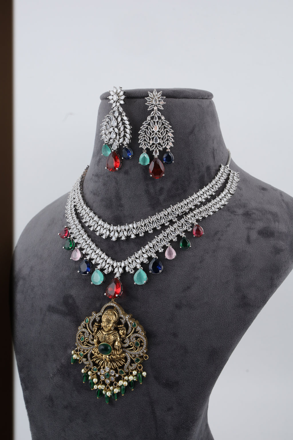 Multicolour Stone Necklace Set | CHAKAI 137 JEWELS