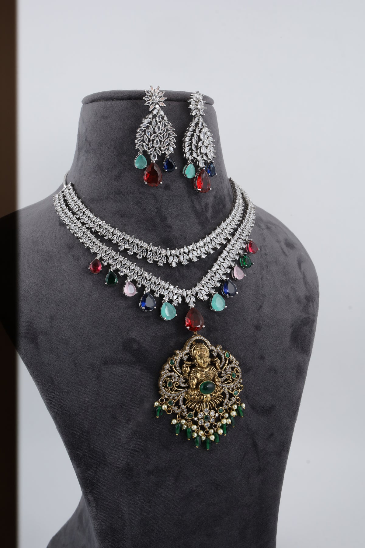 Multicolour Stone Necklace Set | CHAKAI 137 JEWELS