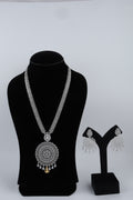 Silver-Tone Statement Necklace Set with Matching Earrings