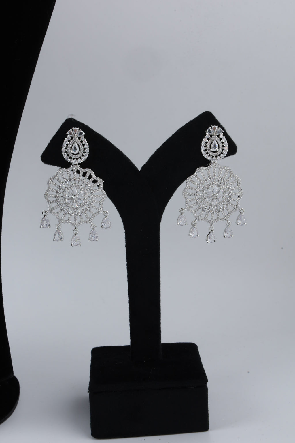 Silver-Tone Statement Necklace Set with Matching Earrings