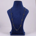 Gold Tone Geometric Link Necklace — view A