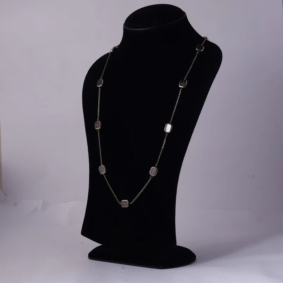 Gold Tone Open Link Necklace — view B