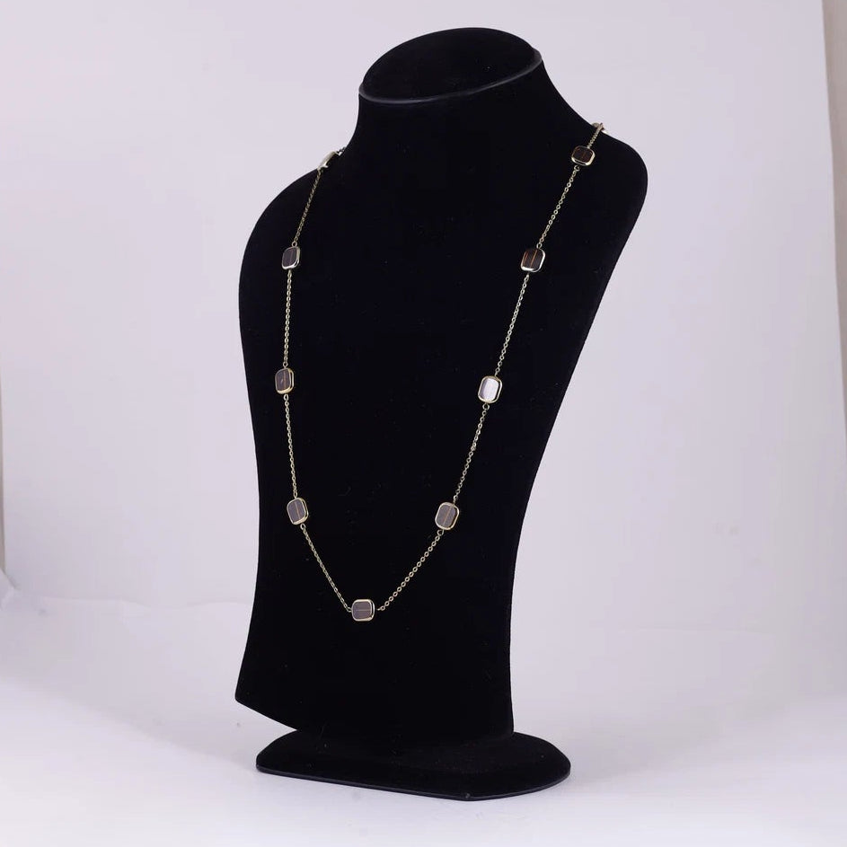 Gold Tone Open Link Necklace — view C