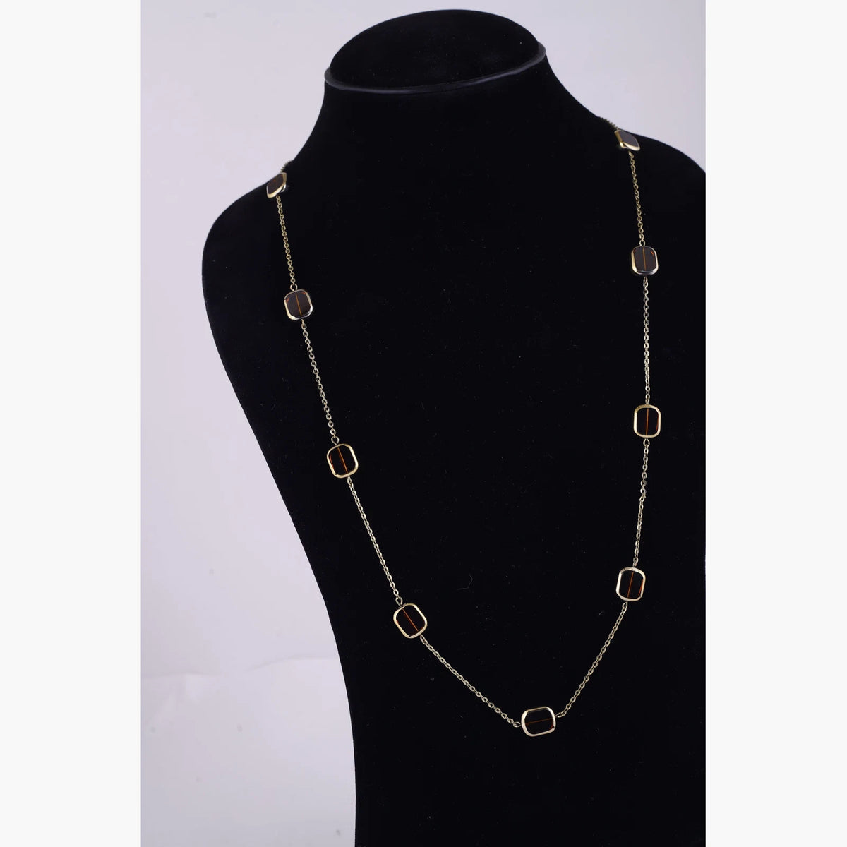 Gold Tone Open Link Necklace — view D