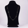 Gold Tone Geometric Link Necklace — view A