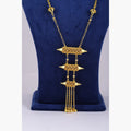 Gold Tone Triple Bar Pendant Necklace — view D