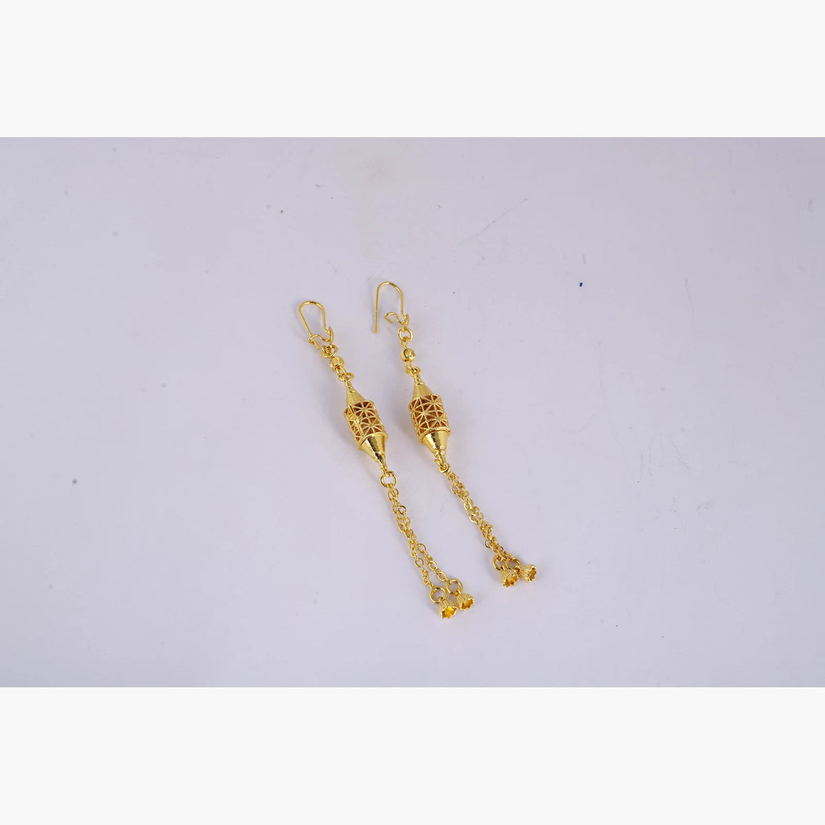 Gold Tone Triple Bar Pendant Necklace — view E