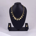 Gold Tone Coin Necklace Set — view A