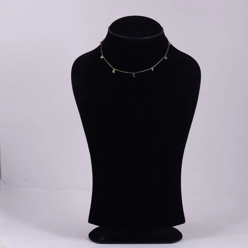 Gold Tone Minimal Choker Necklace — view A