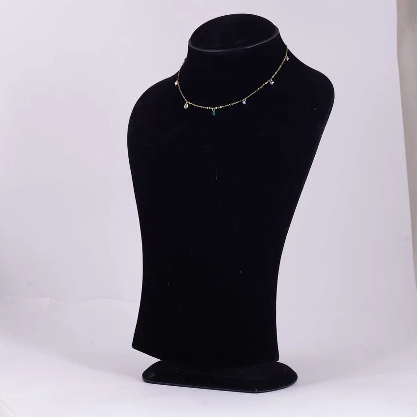 Gold Tone Minimal Choker Necklace — view C