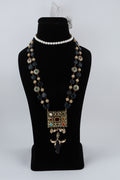 Multicolour Kundan Statement Necklace with Pearl Choker