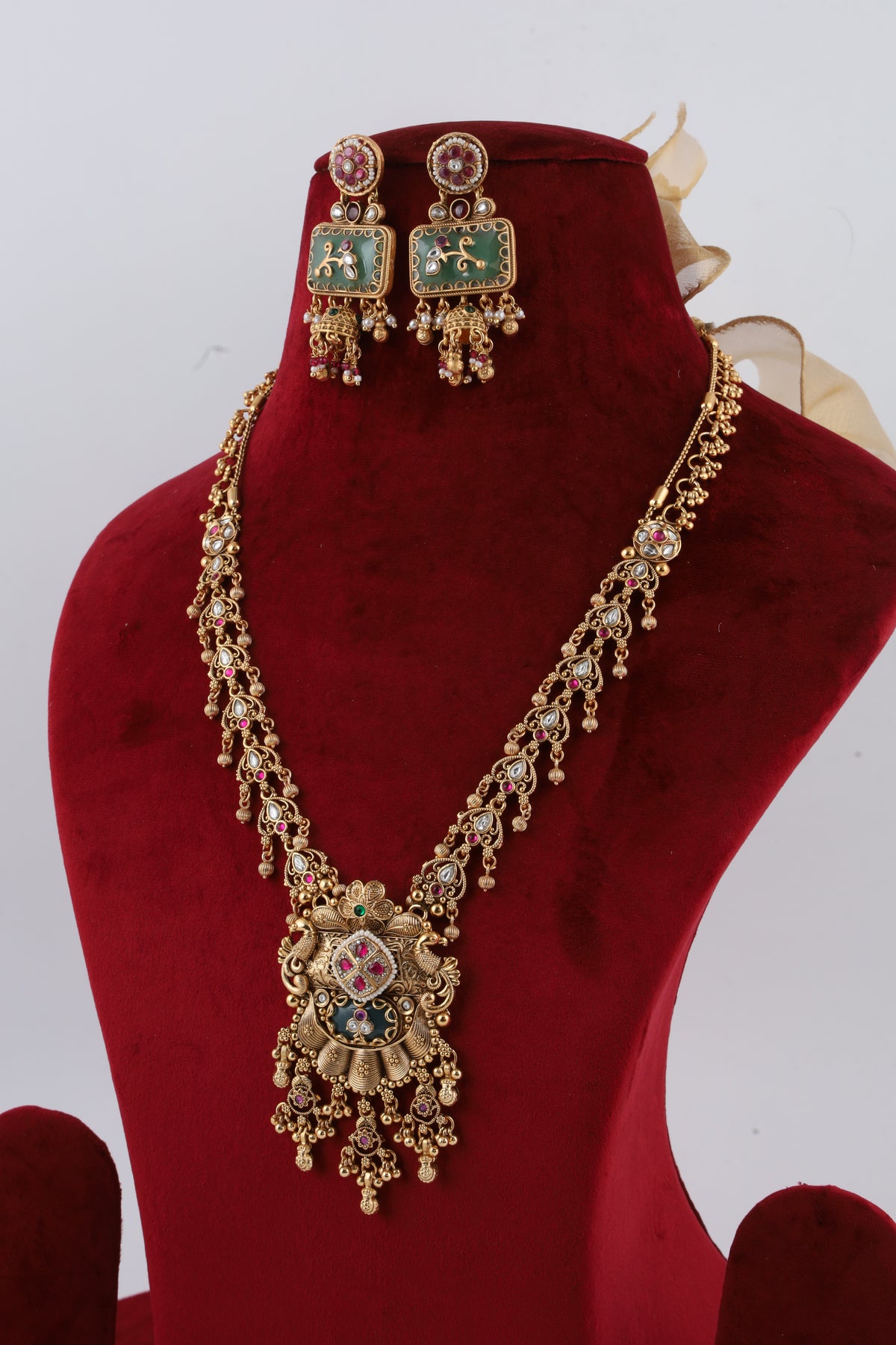 Multicolour Temple Jewellery Necklace