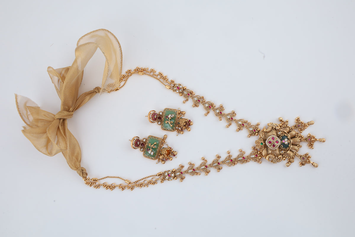 Multicolour Temple Jewellery Necklace