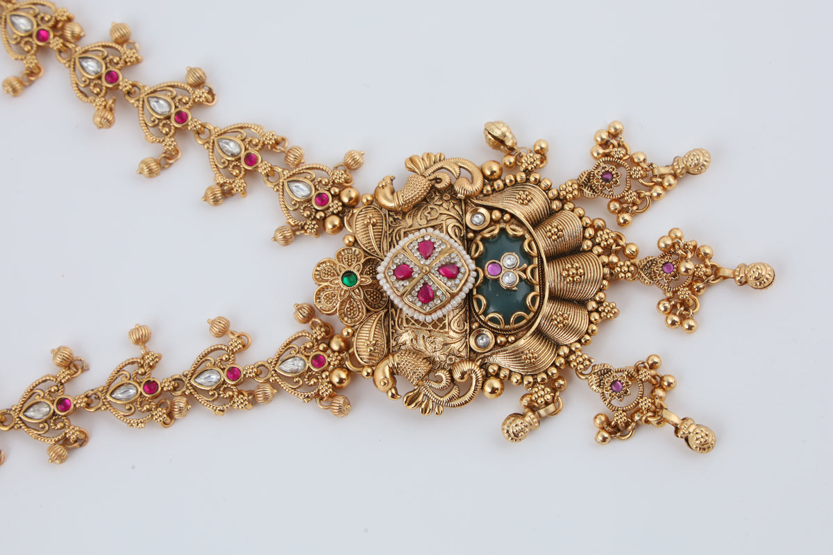 Multicolour Temple Jewellery Necklace