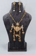 Gold-Tone Traditional Temple Necklace Set