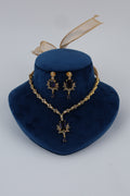 Purple Crystal Gold-Tone Necklace Set